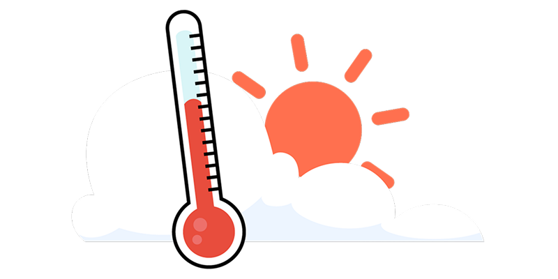 Ein Thermometer mit einer Sonne