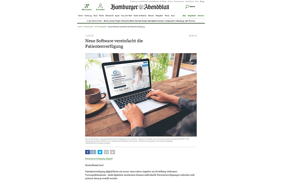 Native Ads Beispiel Hamburger Abendblatt news aktuell