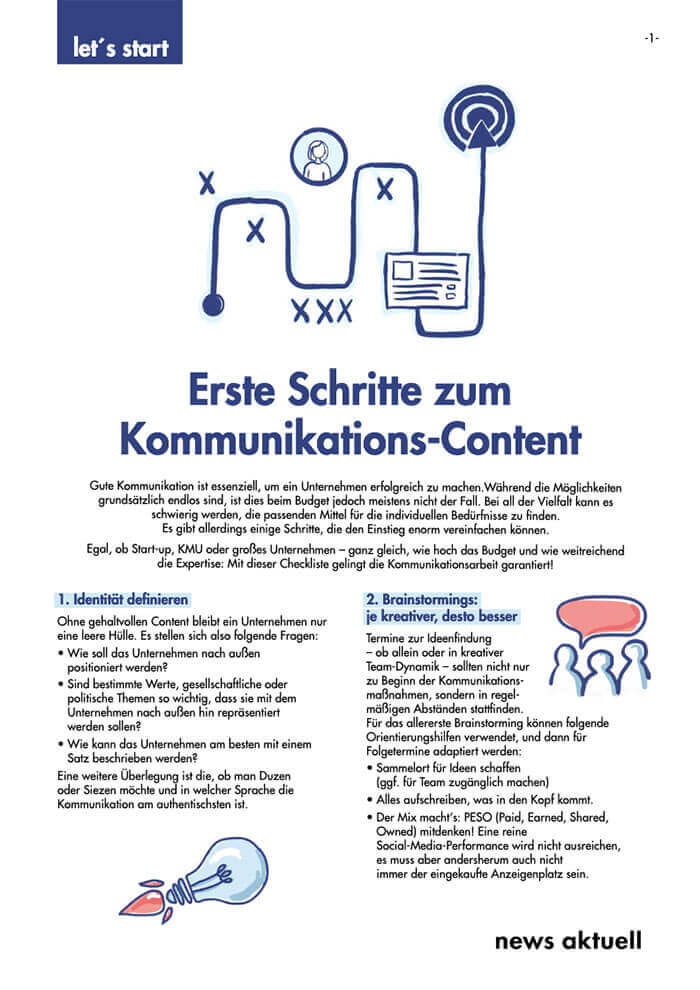 Erste Schritte zum
Kommunikations-Content