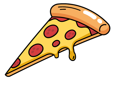 Illustration eines Stücks Pizza